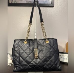 Aldo Black Quilted Shoulder Bag with Gold Chain - Great Condition